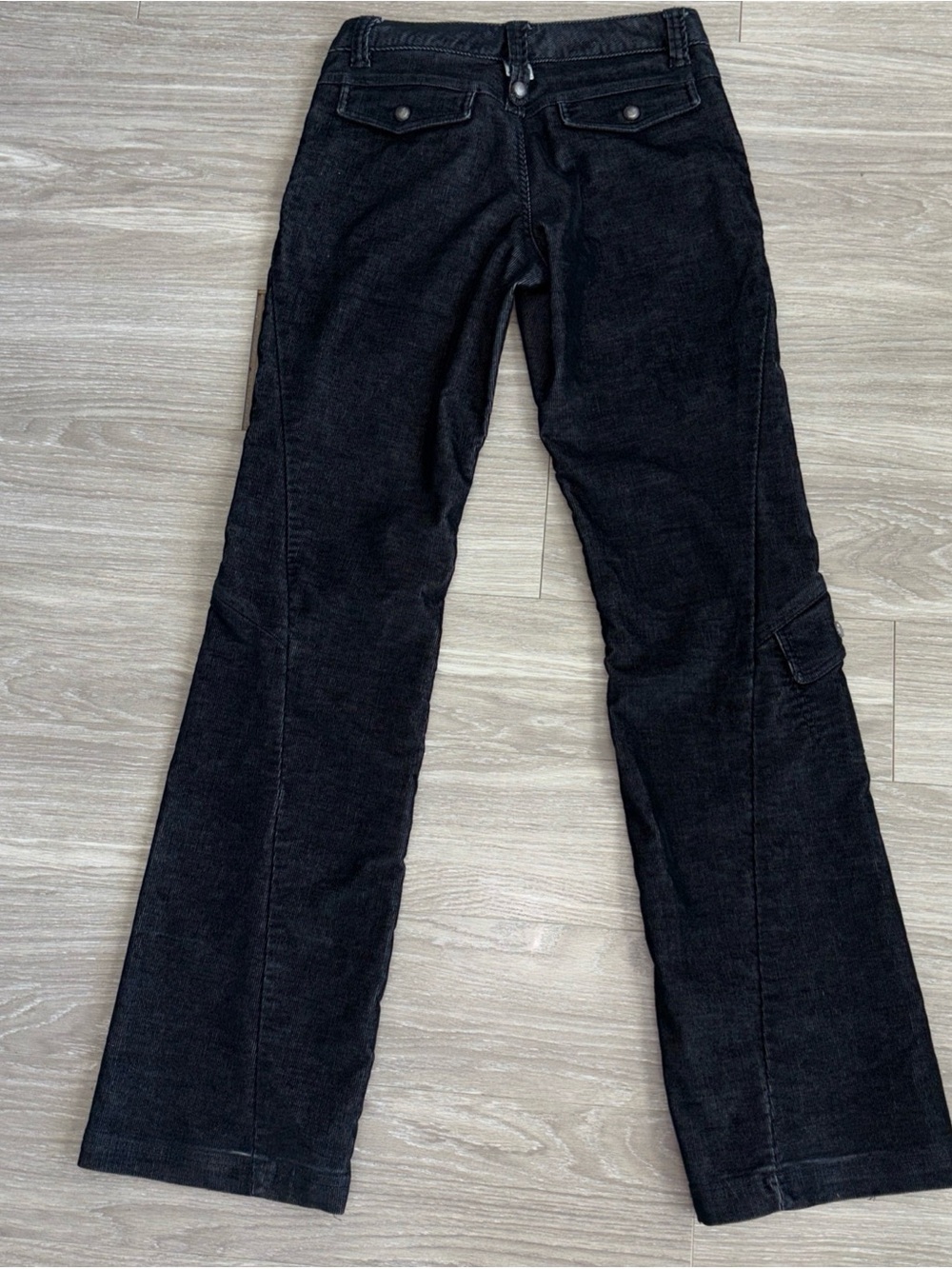 Athleta Corduroy Flare Pants 4T Y2k Trendy Zip Pocket Medium Rise Black Jean